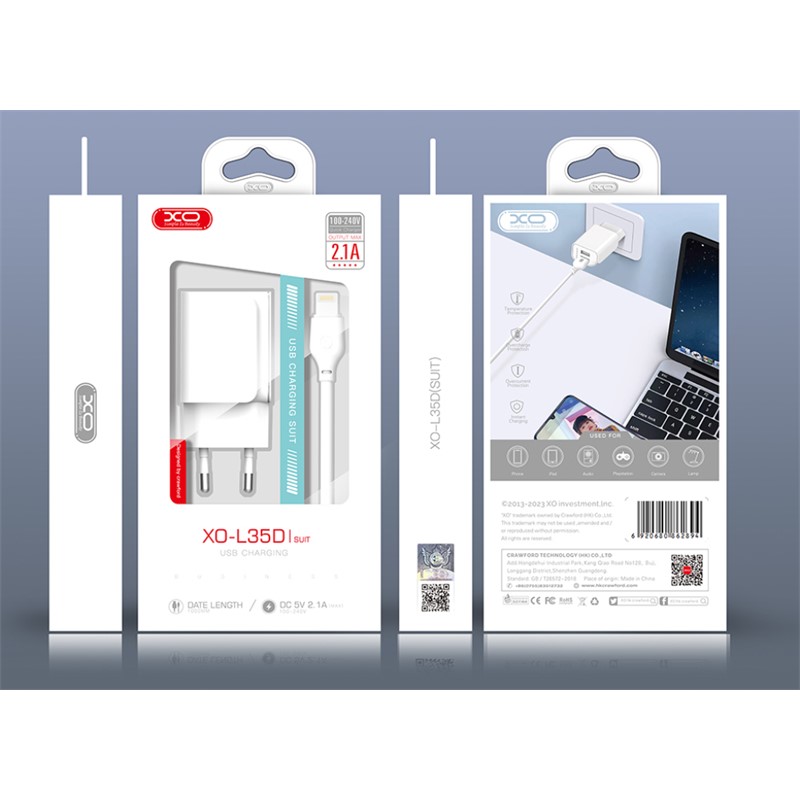 XO L35D TYPE-C PUNJAČ 2.1A DVA PORTA SA KABLOM