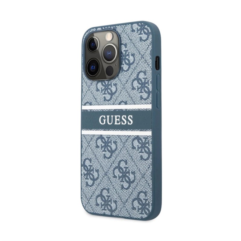 GUESS 4G PRINTET STRIPE MASKICA ZA IPHONE 13 PRO BLUE